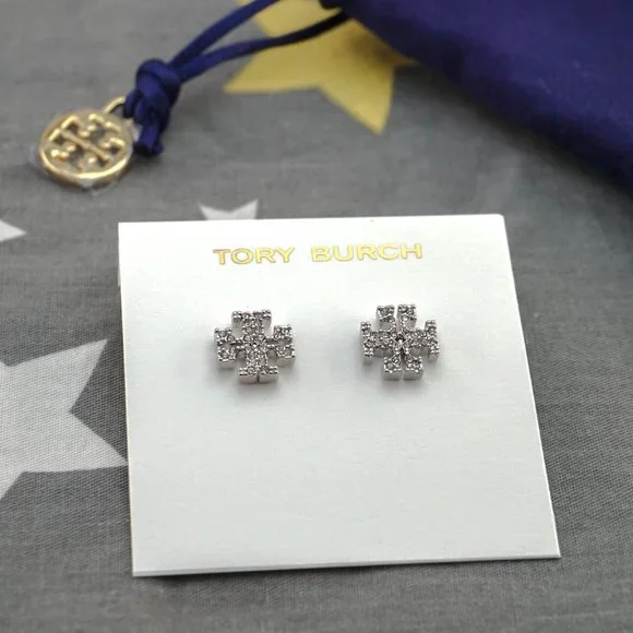 SALE: Tory Burch Kira Pavé Stud Earrings (Brand New With Dust Bag) - Picture 2 of 3